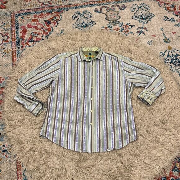 Robert Graham button down striped shirt XL - Picture 1 of 13